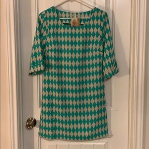 Green checkered dress
